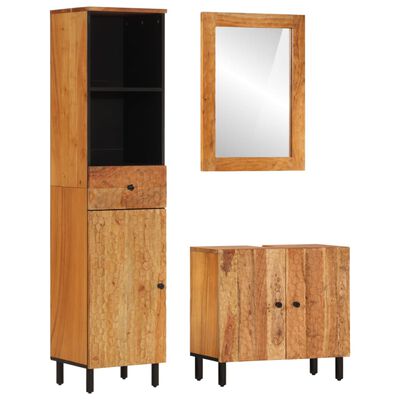 vidaXL Ensemble d'armoires de salle de bain 3 pcs bois massif d'acacia