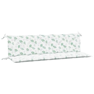 vidaXL Coussins de banc jardin lot de 2 motif de feuilles tissu Oxford