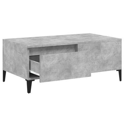 vidaXL Table basse Gris béton 90x50x36,5 cm Bois d'ingénierie