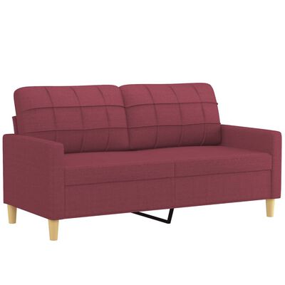 vidaXL Canapé à 2 places Rouge bordeaux 140 cm Tissu