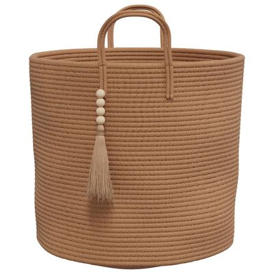 vidaXL Panier de rangement marron Ø40x35 cm coton