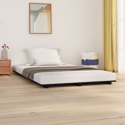 vidaXL Cadre de lit sans matelas noir 120x200 cm bois de pin massif