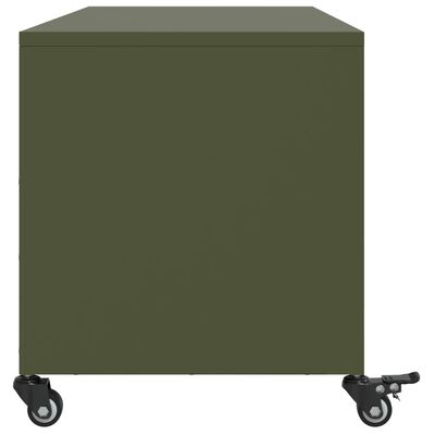 vidaXL Meuble TV vert olive 100,5x39x43,5 cm acier