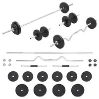 vidaXL Ensemble d'haltères et de barres 30 kg