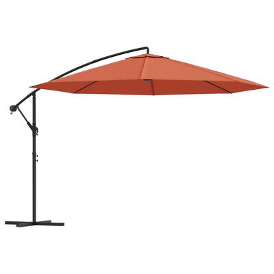 vidaXL Parasol de jardin en porte-à-faux et poteau en aluminium