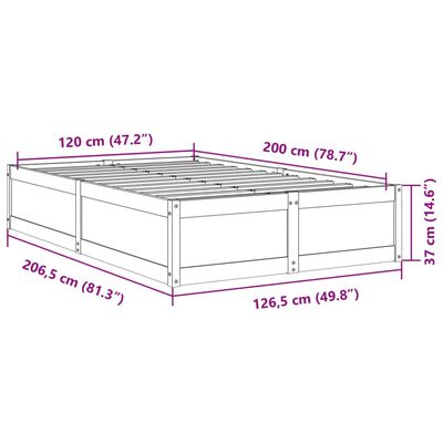 vidaXL Cadre de lit sans matelas 120x200 cm bois de pin massif