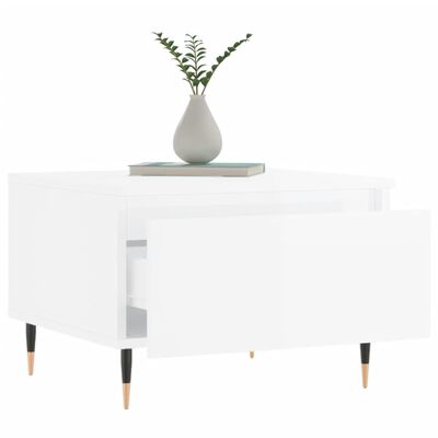 vidaXL Table basse blanc brillant 50x46x35 cm bois d'ingénierie