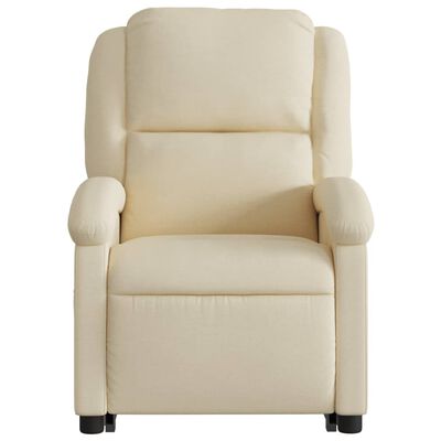 vidaXL Fauteuil inclinable de massage Crème Tissu