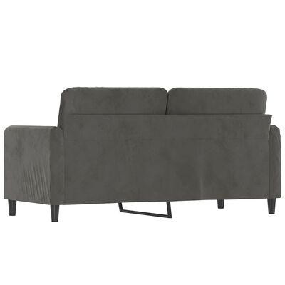 vidaXL Canapé à 2 places Gris foncé 140 cm Velours