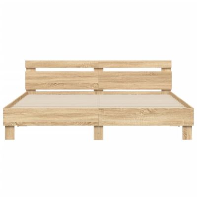 vidaXL Cadre de lit sans matelas chêne sonoma 200x200 cm