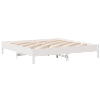 vidaXL Lit bibliothèque sans matelas blanc 180x200 cm bois pin massif