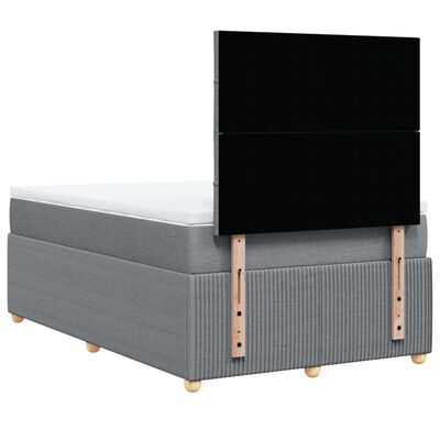 vidaXL Sommier à lattes de lit et matelas gris clair 120x190 cm tissu