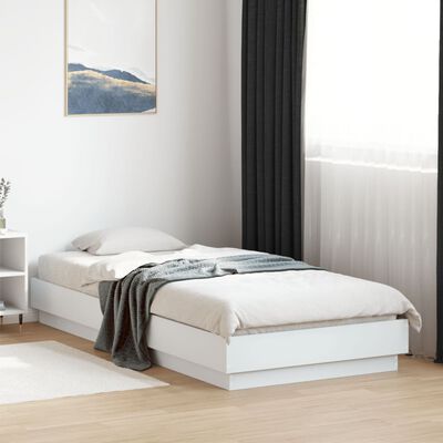 vidaXL Cadre de lit sans matelas avec lumières LED blanc 90x200 cm