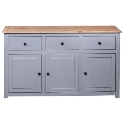 vidaXL Buffet Gris 135x40x80 cm Pin solide Assortiment Panama