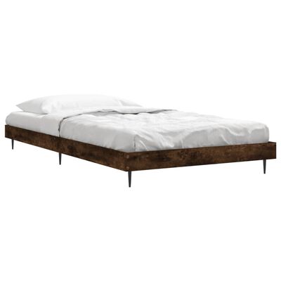 vidaXL Cadre de lit sans matelas chêne fumé 90x200cm bois d'ingénierie