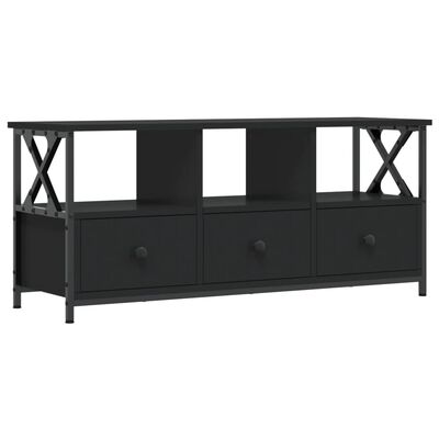 vidaXL Meuble TV noir 102x33x45 cm bois d'ingénierie et fer