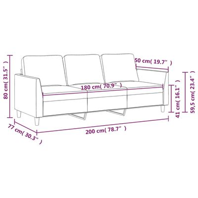 vidaXL Canapé à 3 places Cappuccino 180 cm Similicuir