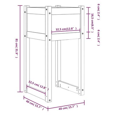 vidaXL Jardinière Marron miel 40x40x81 cm Bois massif de pin