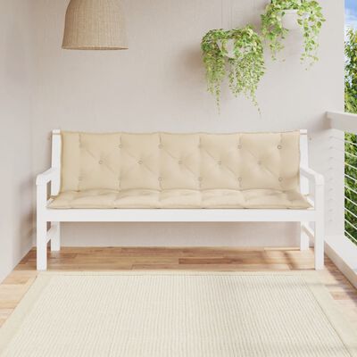 vidaXL Coussin de banc de jardin beige 180x(50+50)x7 cm tissu oxford