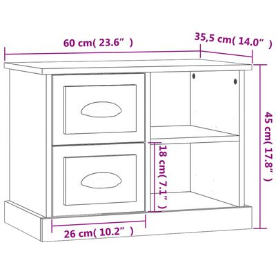 vidaXL Table de chevet chêne fumé 60x35,5x45 cm