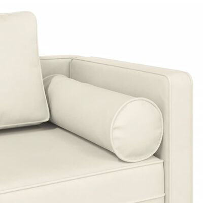 vidaXL Chaise longue avec coussins crème velours