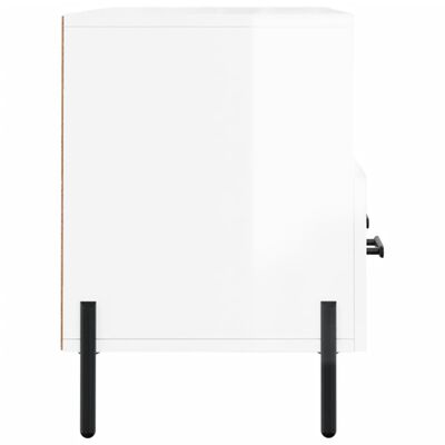 vidaXL Meuble TV Blanc brillant 102x36x50 cm Bois d'ingénierie