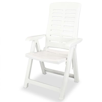 vidaXL Chaises inclinables de jardin lot de 4 Plastique Blanc