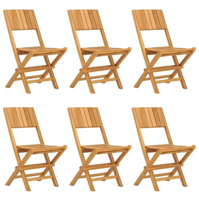 vidaXL Chaises de jardin pliantes lot de 6 47x61x90cm bois massif teck