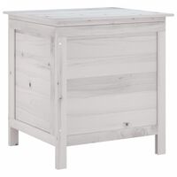 vidaXL Boîte de rangement de jardin blanc bois massif de sapin