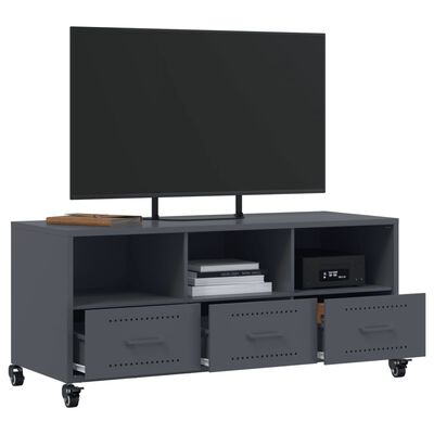 vidaXL Meuble TV anthracite 100,5x39x43,5 cm acier