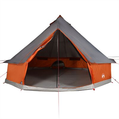 vidaXL Tente familiale tipi 6 personnes gris et orange imperméable