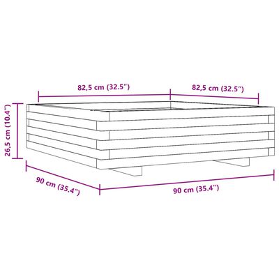 vidaXL Jardinière 90x90x26,5 cm bois massif douglas