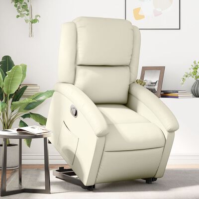 vidaXL Fauteuil inclinable Crème Similicuir