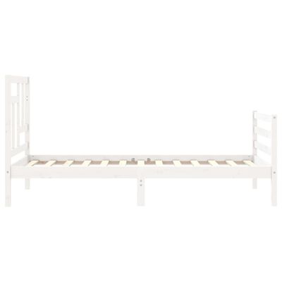 vidaXL Cadre de lit sans matelas blanc 90x200 cm bois massif