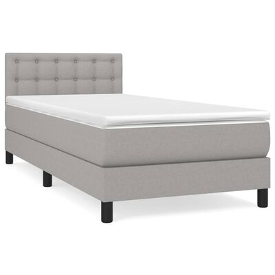 vidaXL Sommier à lattes de lit avec matelas Gris clair 80x200 cm Tissu