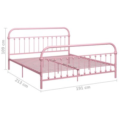 vidaXL Cadre de lit sans matelas rose métal 180x200 cm