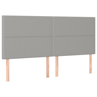 vidaXL Tête de lit à LED Gris clair 180x5x118/128 cm Tissu