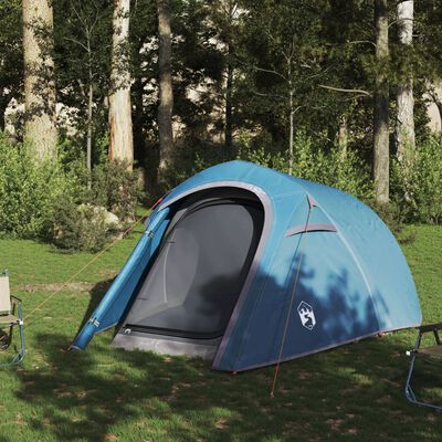 vidaXL Tente de camping tunnel 3 personnes bleu imperméable