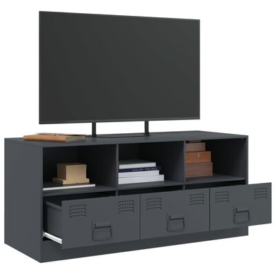 vidaXL Meuble TV anthracite 99x39x44 cm acier