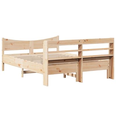 vidaXL Cadre de lit avec tête de lit 140x190 cm bois de pin massif