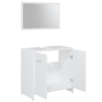 vidaXL Ensemble de meubles de salle de bain 3pcs Blanc Bois ingénierie