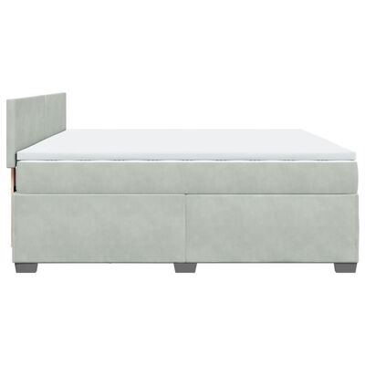 vidaXL Sommier à lattes de lit et matelas Gris clair 200x200cm Velours