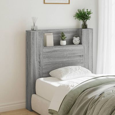 vidaXL Armoire tête de lit avec LED sonoma gris 100x16,5x103,5 cm