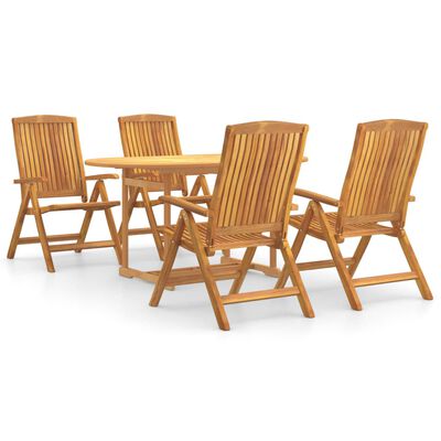 vidaXL Ensemble à manger de jardin 5 pcs Bois de teck massif