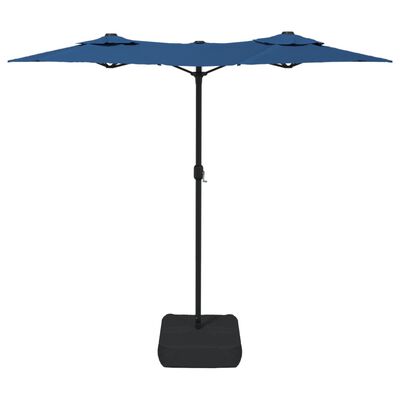 vidaXL Parasol de jardin à double tête avec LED bleu azuré 316x240 cm