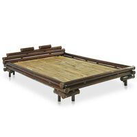 vidaXL Cadre de lit Marron foncé Bambou 140 x 200 cm