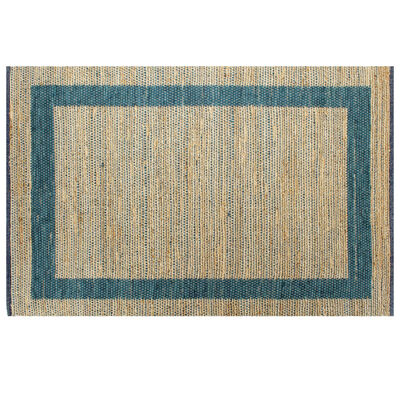 vidaXL Tapis fait à la main jute bleu 160x230 cm