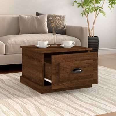 vidaXL Table basse Chêne marron 50x50x35 cm Bois d'ingénierie