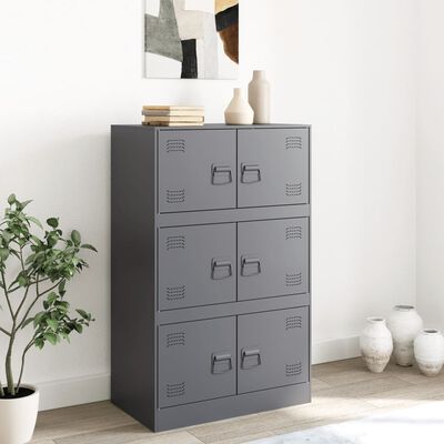 vidaXL Buffet anthracite 67x39x107 cm acier