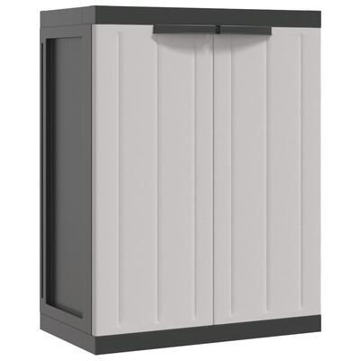 vidaXL Armoire de rangement d'extérieur gris et noir 65x37x85 cm PP